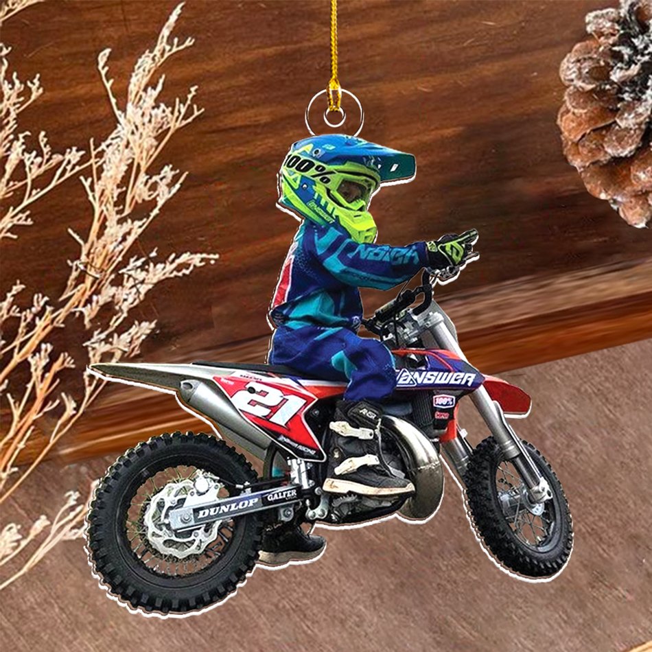 Personalized Motocross Ornament, Motorcycle Ornament, Dirt Bike Christmas Ornaments Gift For Motocross Lover, Rider Gifts H2511 Trna