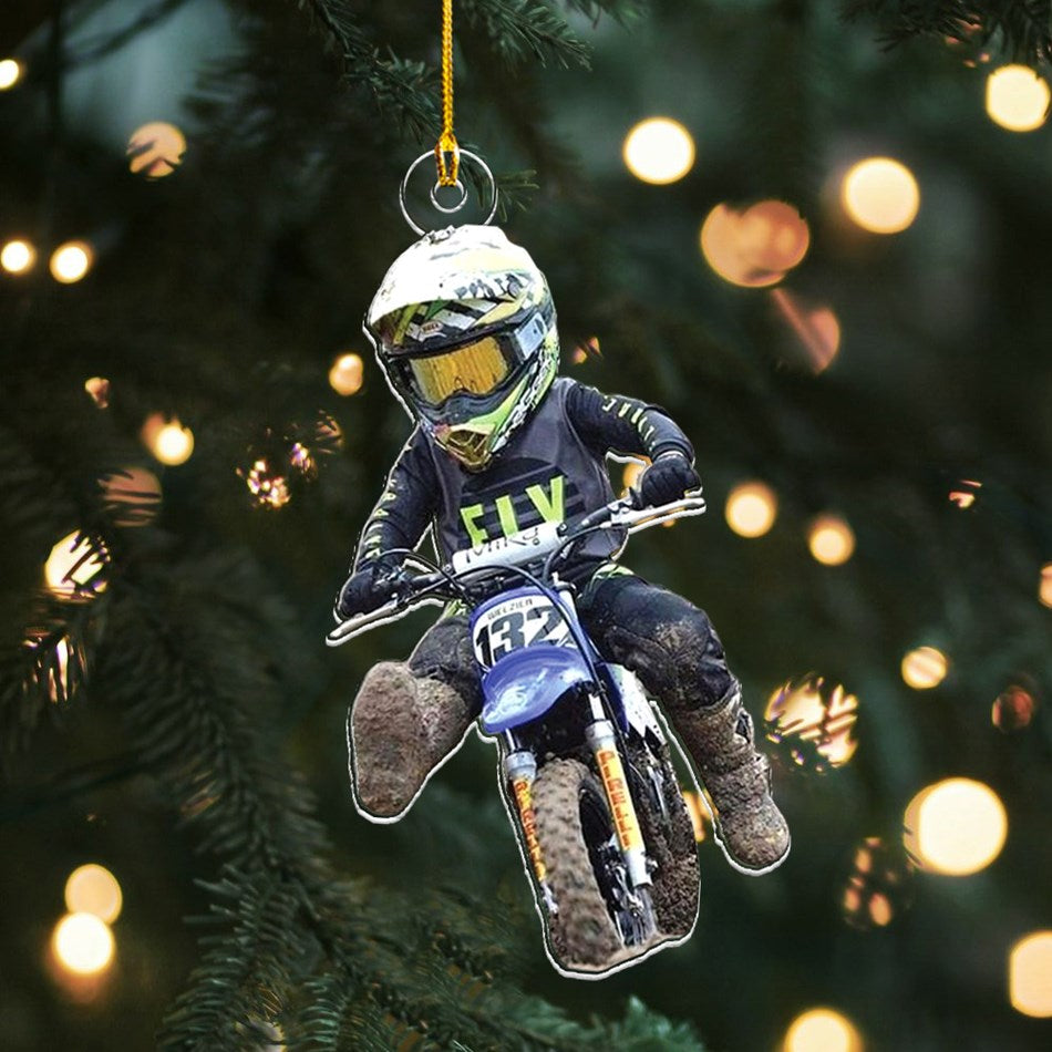 Personalized Motocross Ornament, Motorcycle Ornament, Dirt Bike Christmas Ornaments Gift For Motocross Lover, Rider Gifts H2511 Trna