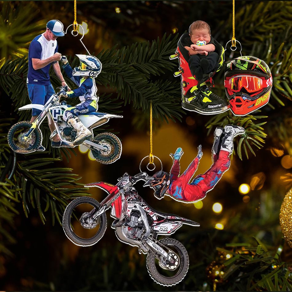 Personalized Motocross Ornament, Motorcycle Ornament, Dirt Bike Christmas Ornaments Gift For Motocross Lover, Rider Gifts H2511 Trna