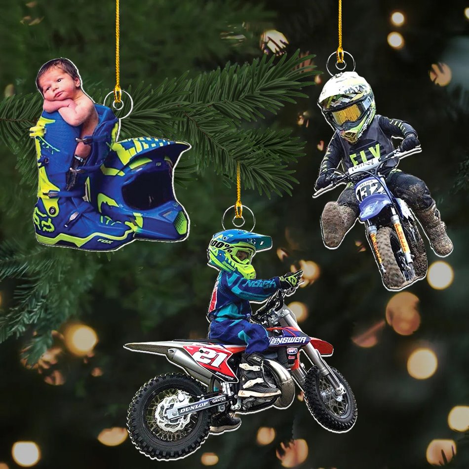 Personalized Motocross Ornament, Motorcycle Ornament, Dirt Bike Christmas Ornaments Gift For Motocross Lover, Rider Gifts H2511 Trna