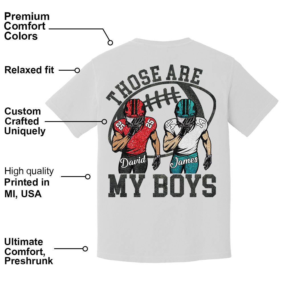 Personalized Football Mom Shirt, Those Are My Boy Sweatshirt, Football Kids Game Day Tee, Retro Cheer Mom Tee Li29