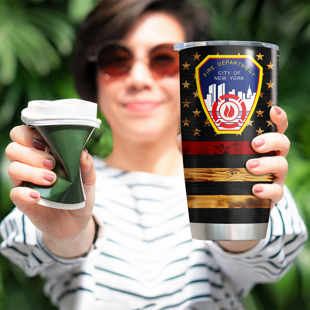 Personalized Tumbler Gift For Firefighter For Fireman - Custom Logo Clothes And Helmet Firefighter Tumbler K1702 Trhn