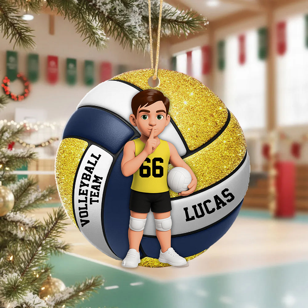 Personalized Volleyball Player Ornament, Gift For Sport Lover, Volleyball Team Gift, Volleyball Senior Christmas Gift, Sport Fan Ornament Hv01