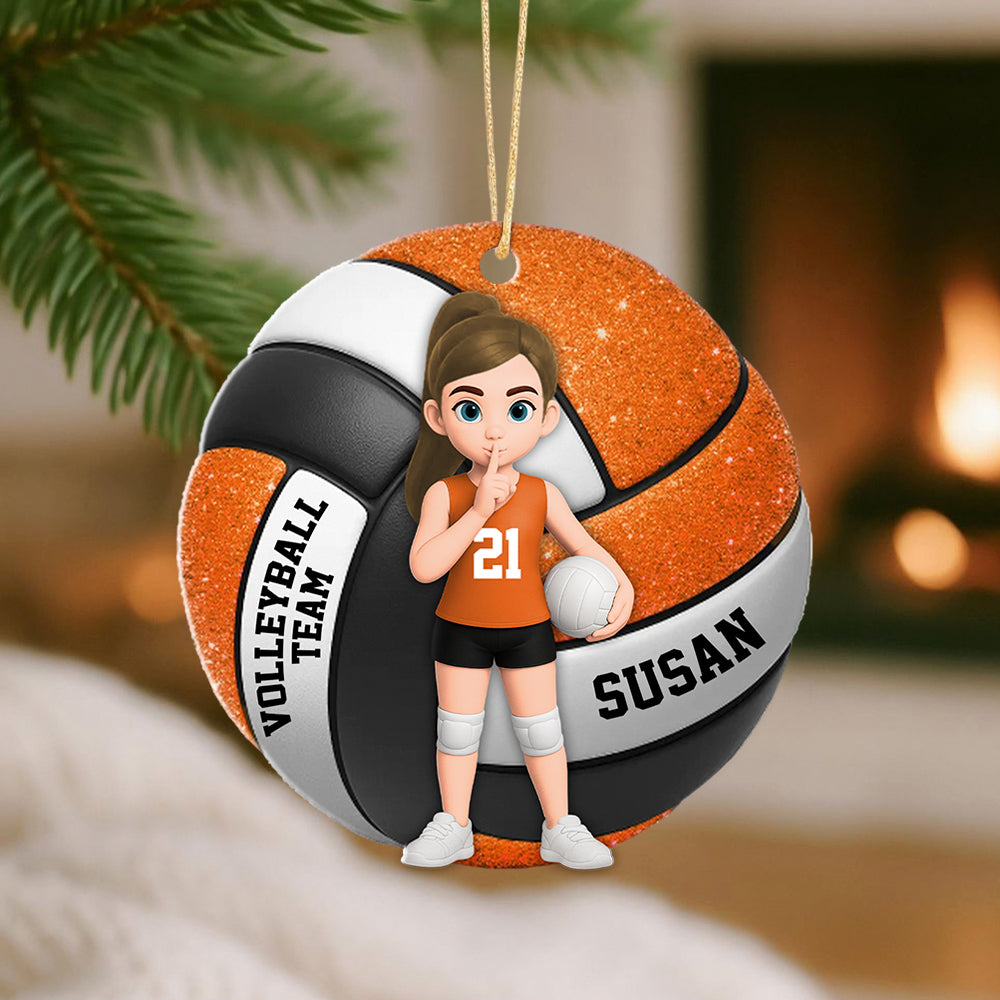 Personalized Volleyball Player Ornament, Gift For Sport Lover, Volleyball Team Gift, Volleyball Senior Christmas Gift, Sport Fan Ornament Hv01