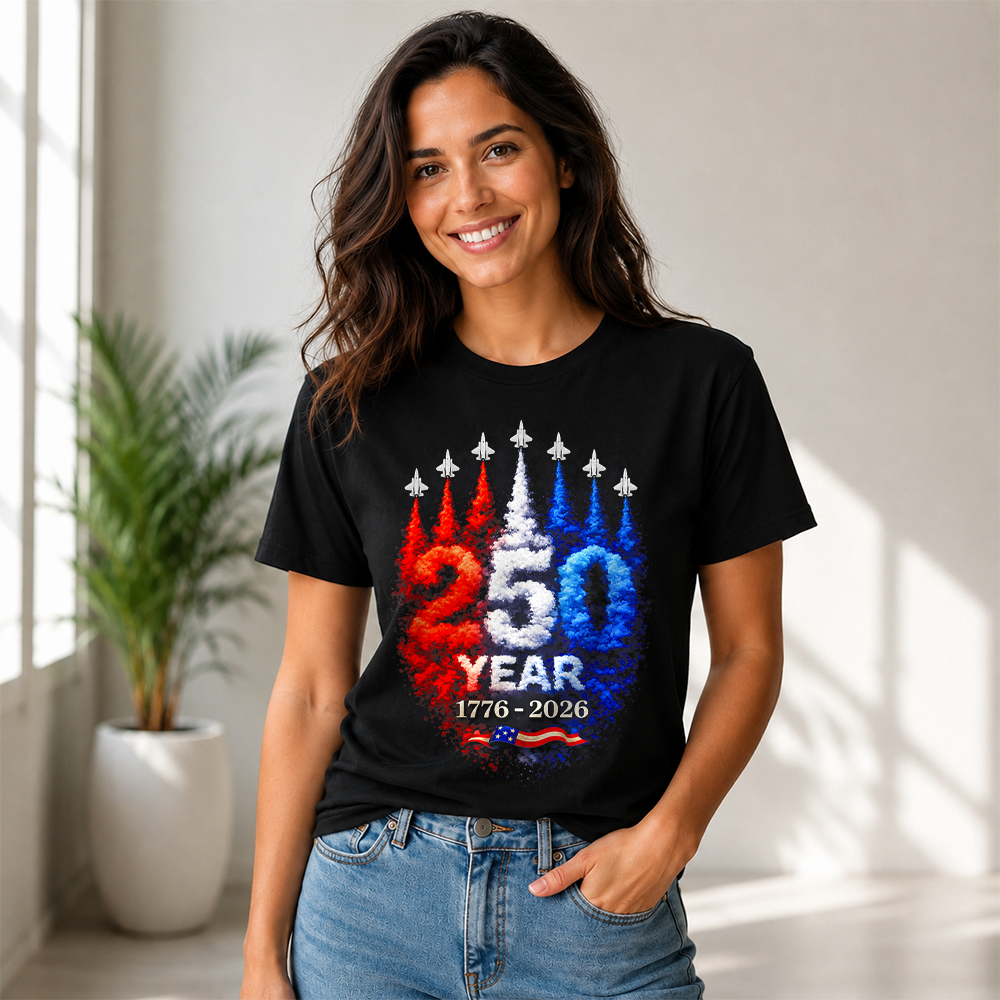 USA 250th Anniversary Patriotic T-Shirt, America 250 Years Fourth of July Tee Hv01