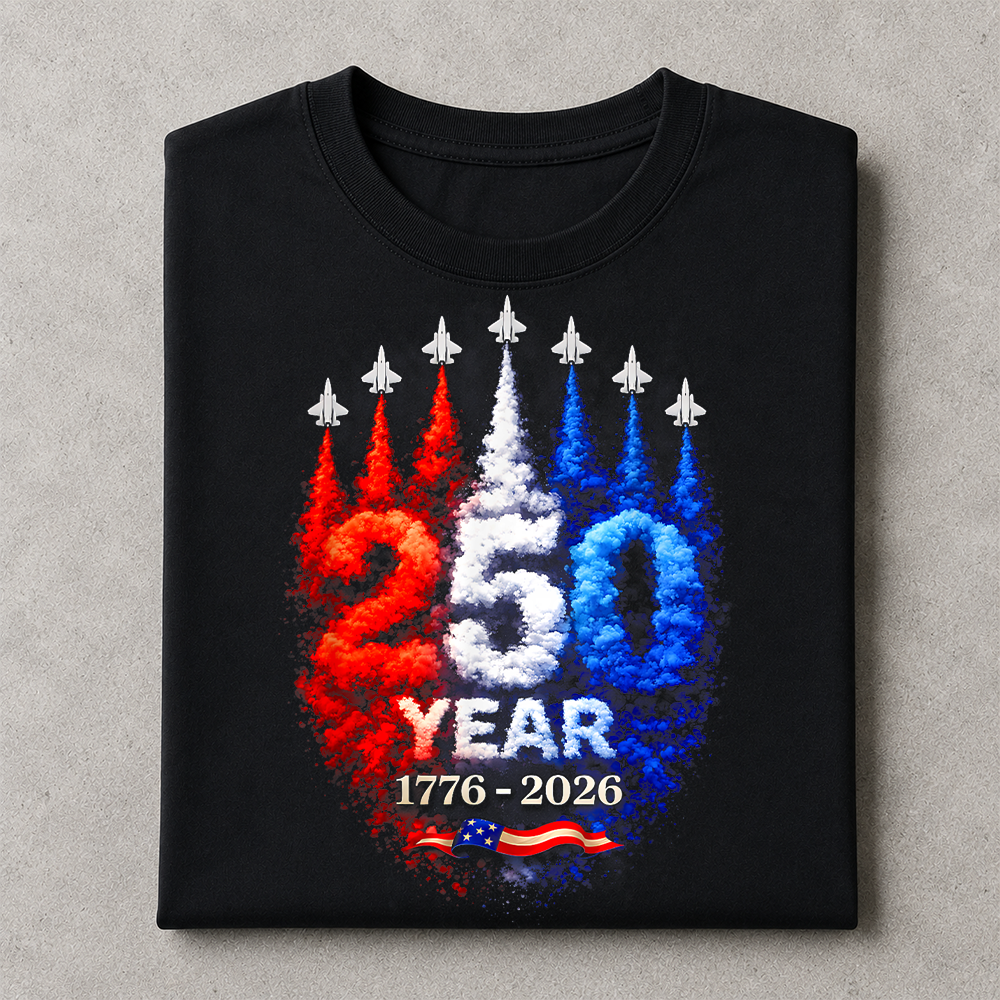 USA 250th Anniversary Patriotic T-Shirt, America 250 Years Fourth of July Tee Hv01