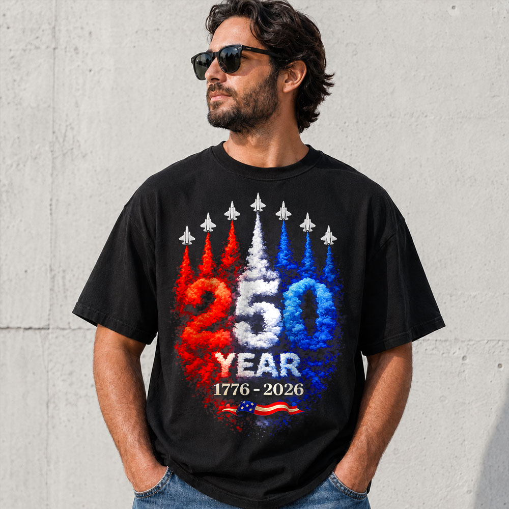 USA 250th Anniversary Patriotic T-Shirt, America 250 Years Fourth of July Tee Hv01