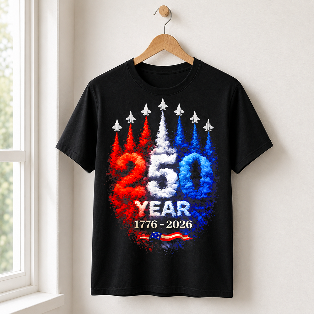 USA 250th Anniversary Patriotic T-Shirt, America 250 Years Fourth of July Tee Hv01