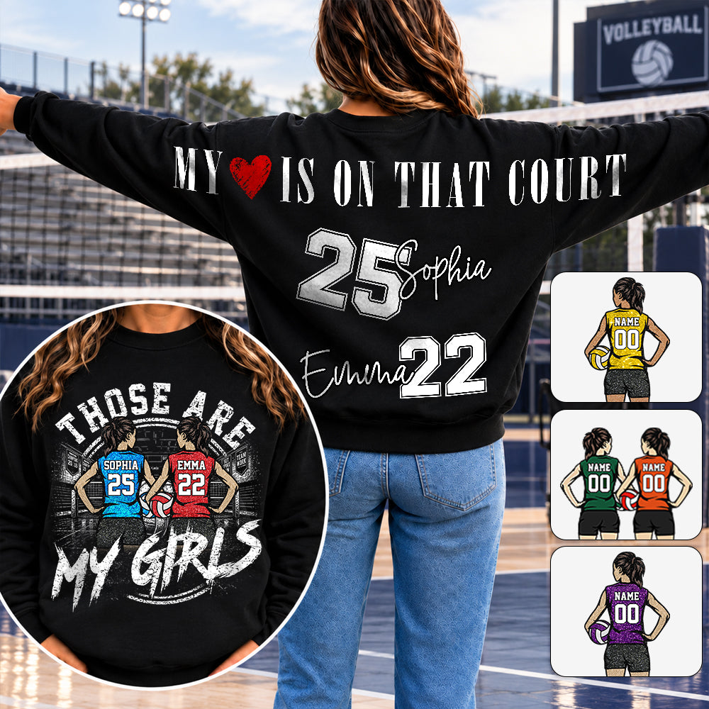 Personalized Those Are My Girls Volleyball Mom Shirt, Custom Sports Mom Gameday Shirt T1807 VH01