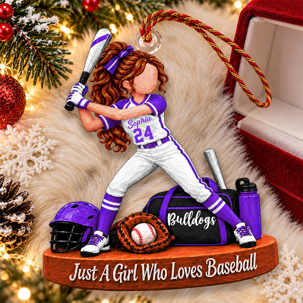 Just A Girl Who Loves Baseball, Personalized Baseball Ornament, Custom Player Name Gift, Gift For Baseball Players Baseball Lover Ver2 MI209 Nh00