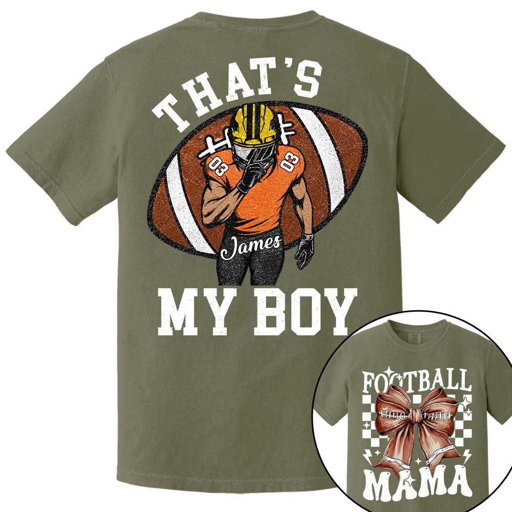 vThat’s My Boy Personalized Football Mom Football Grandma Shirt Gift For Sport Family T1807 Hv01