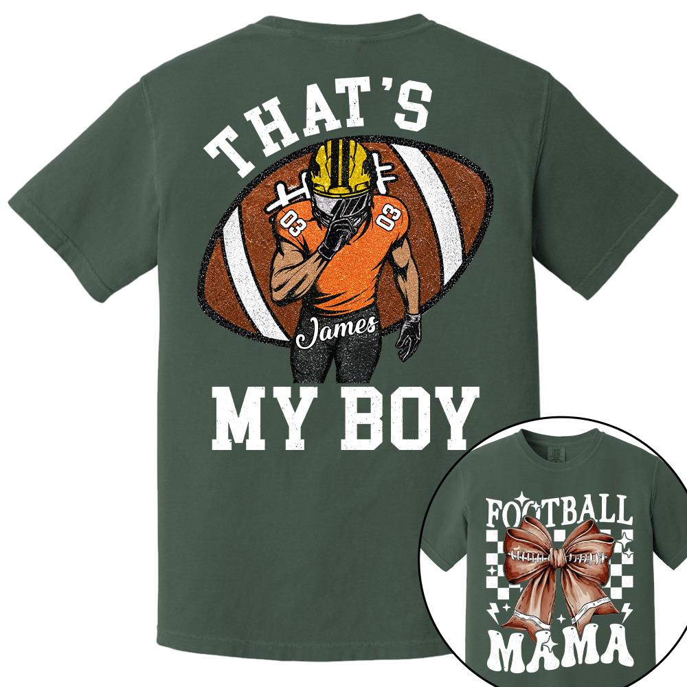 vThat’s My Boy Personalized Football Mom Football Grandma Shirt Gift For Sport Family T1807 Hv01