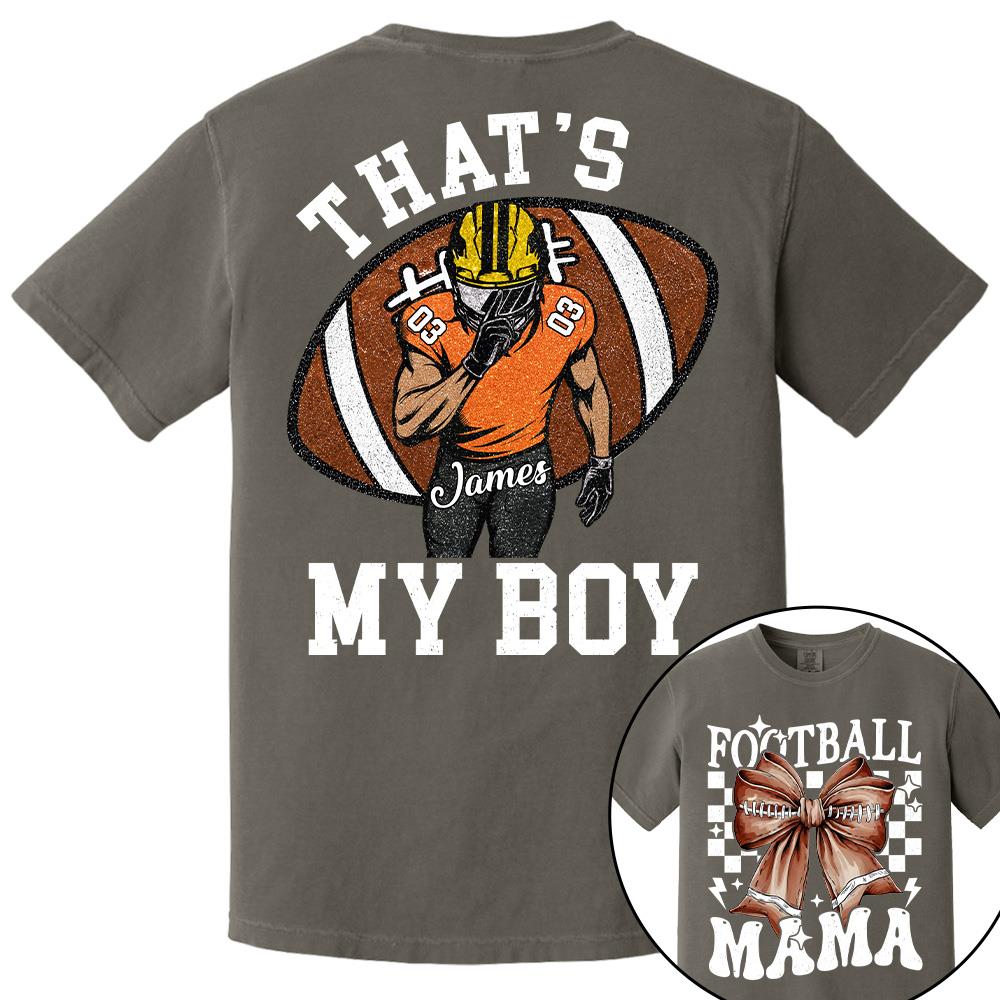 vThat’s My Boy Personalized Football Mom Football Grandma Shirt Gift For Sport Family T1807 Hv01
