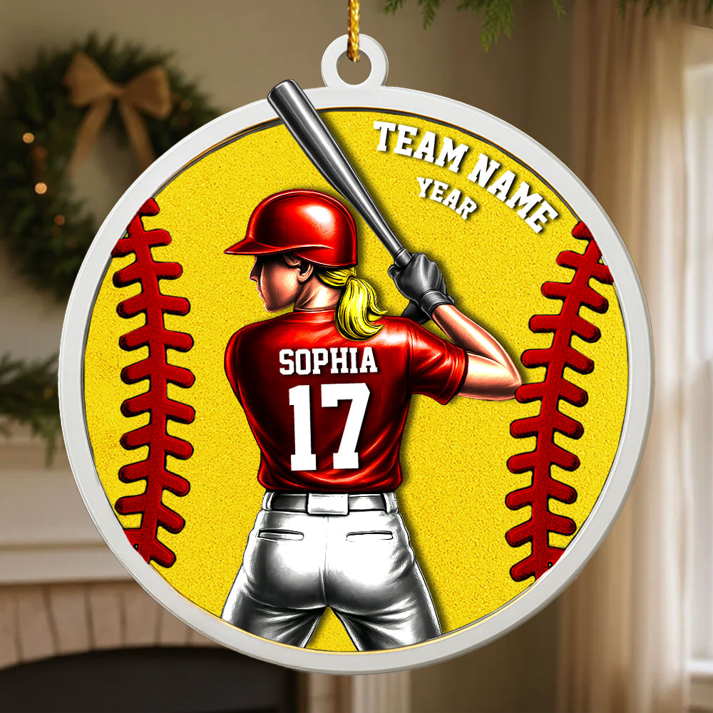 Softball Player Ornament - Personalized Gifts For Players A2110 Pt99