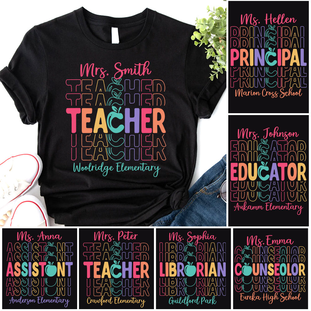 Teacher Back To School Shirt Personalized School Spirit Gift Ph99 Do99