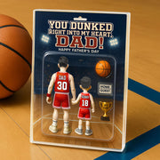 You Dunked Right Into My Heart Dad, Basketball Custom Figure Personalized Acrylic Block Plaque, Gift For Dad A2110 Hv01