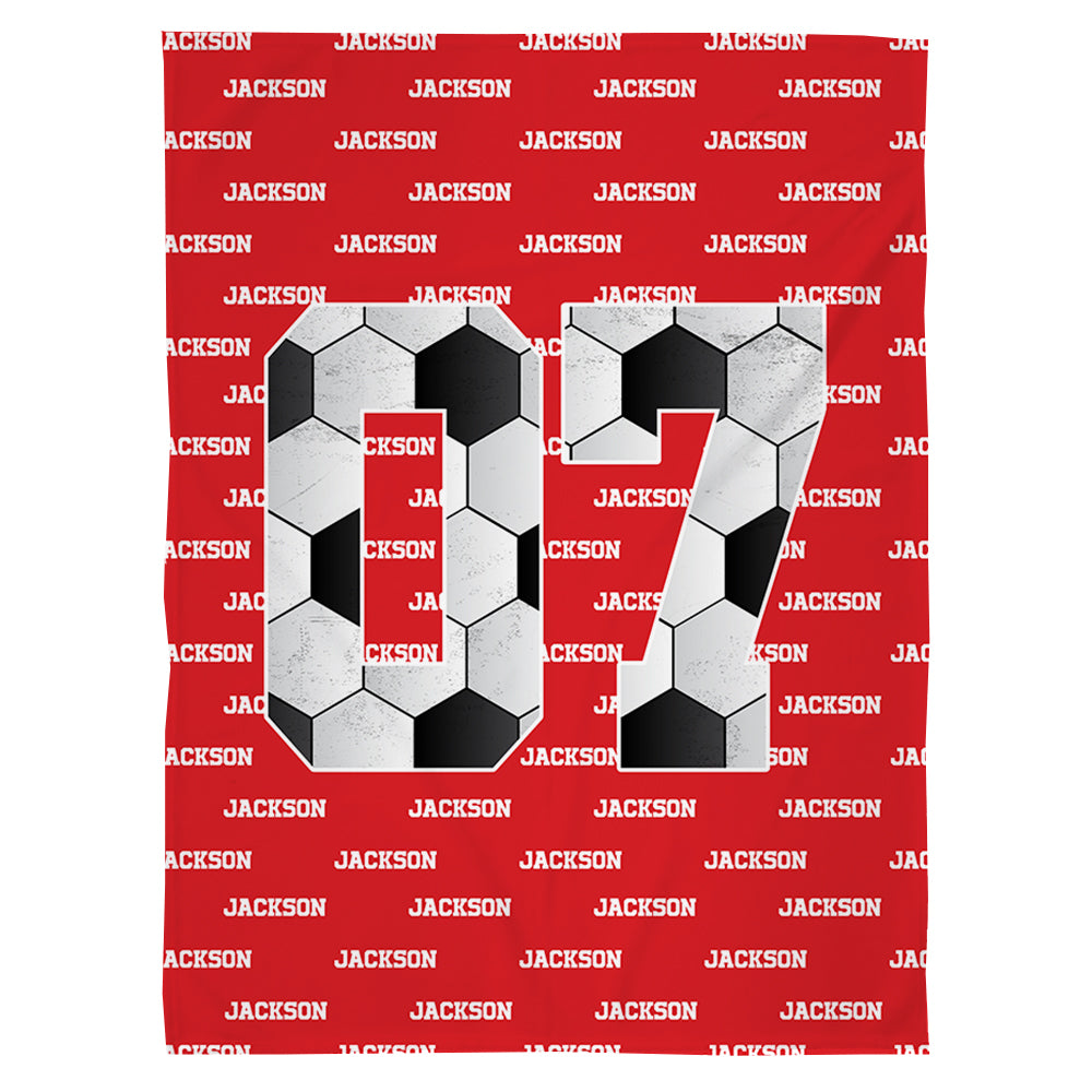 Personalized Cozy Baseball Basketball Number Soft Blanket with Name Birthday Father's Day Gift for Sports Fan Tu20