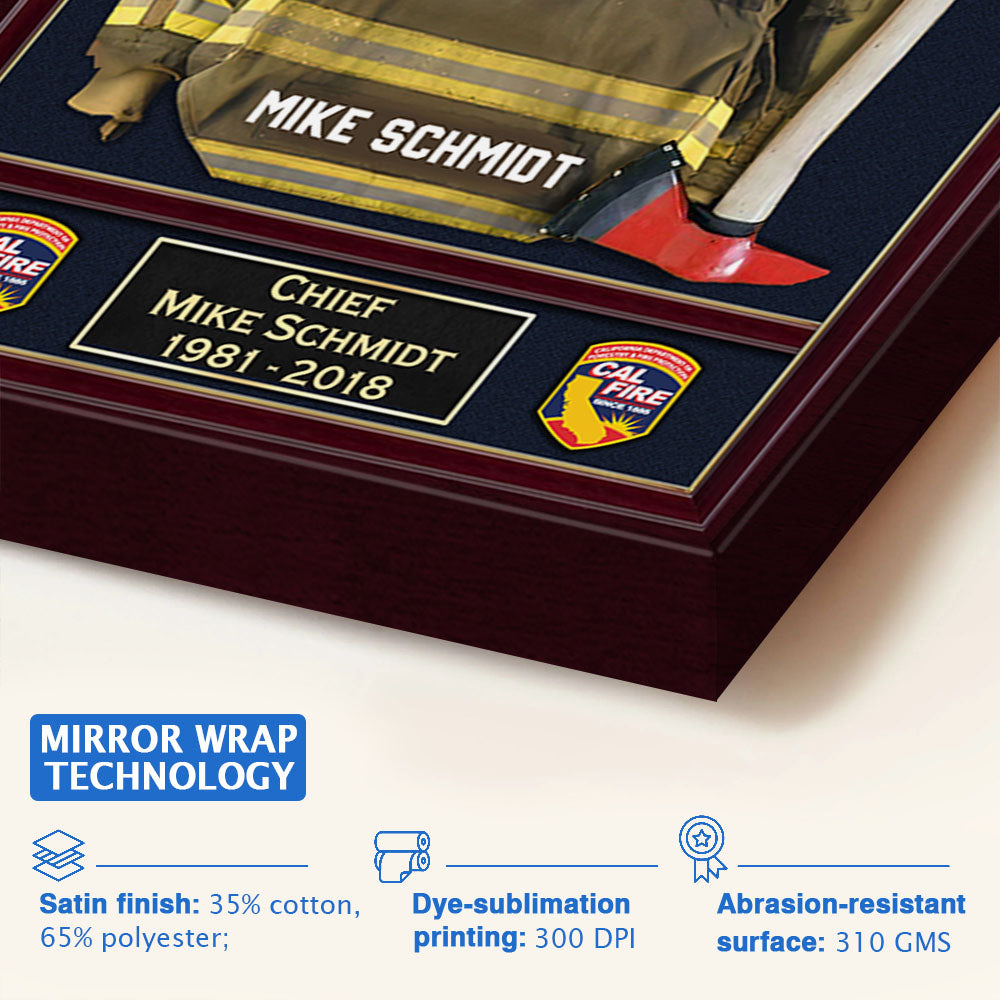 U.S. Firefighter Shadow Boxes Uniform Personalized Poster Canvas For Firefighter And Retired Firefighter K1702 Trhn