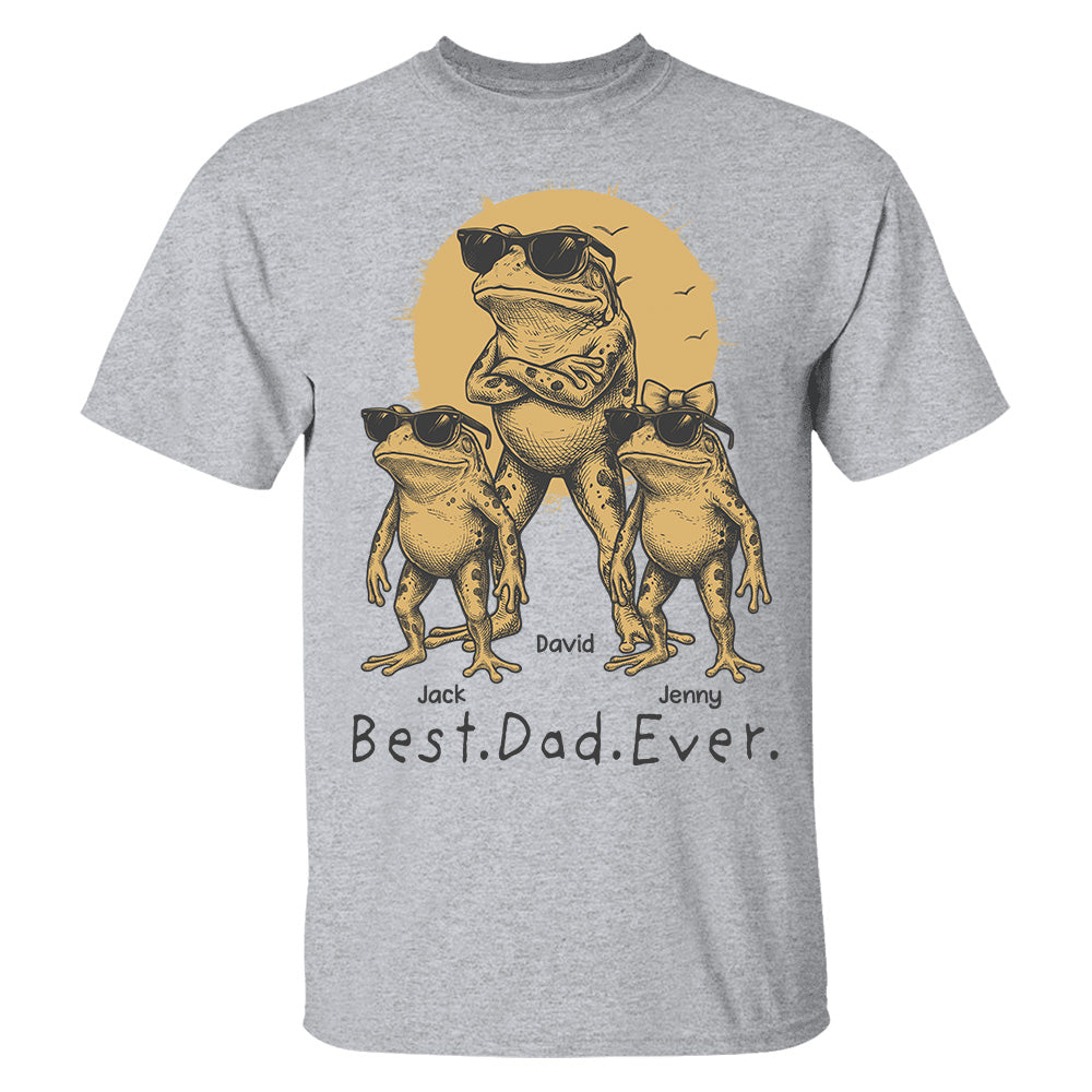 Best Dad Ever Dad Frog, Personalized T-Shirt Father Day, Gifts for Dad Husband, Funny Papa Tshirt Cool Daddy Frog Tee MI209 Hv01
