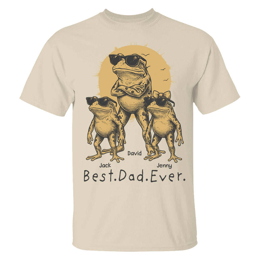 Best Dad Ever Dad Frog, Personalized T-Shirt Father Day, Gifts for Dad Husband, Funny Papa Tshirt Cool Daddy Frog Tee MI209 Hv01