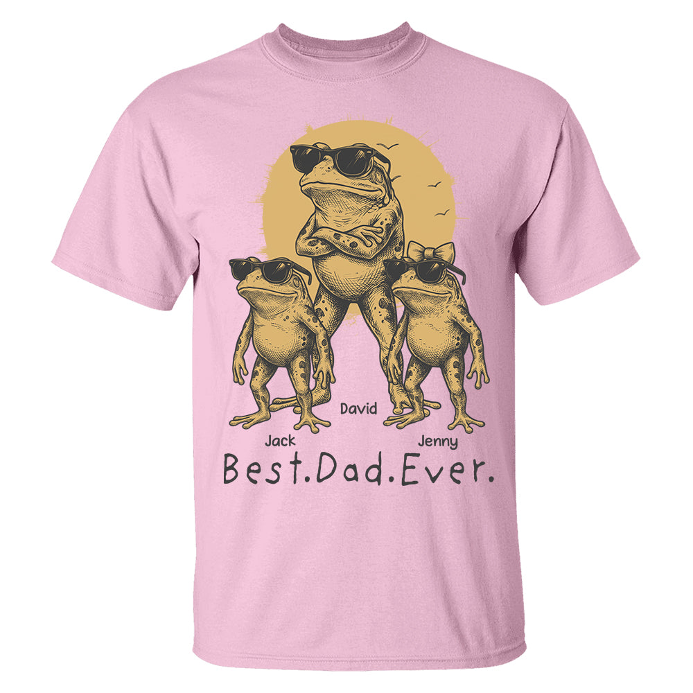 Best Dad Ever Dad Frog, Personalized T-Shirt Father Day, Gifts for Dad Husband, Funny Papa Tshirt Cool Daddy Frog Tee MI209 Hv01
