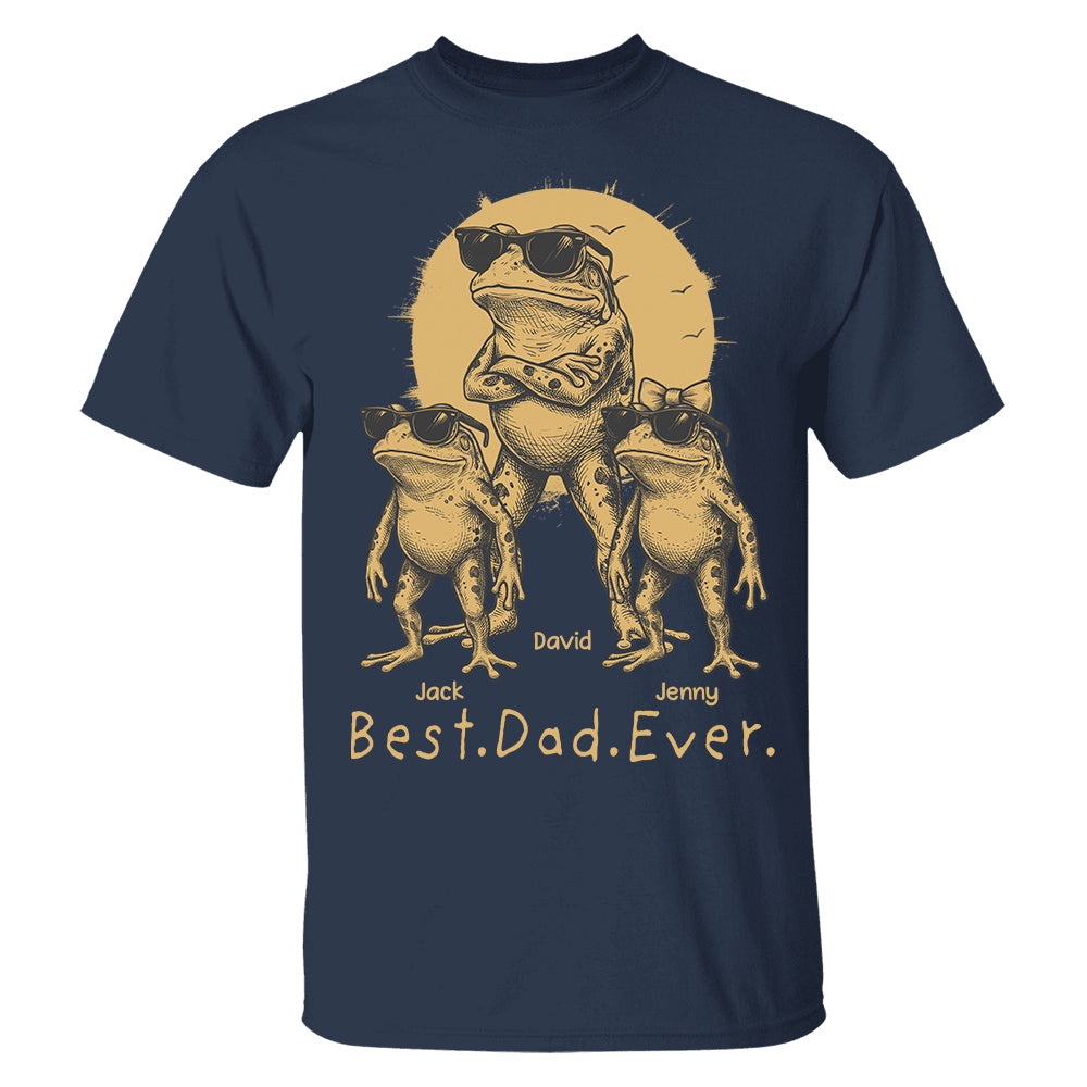 Best Dad Ever Dad Frog, Personalized T-Shirt Father Day, Gifts for Dad Husband, Funny Papa Tshirt Cool Daddy Frog Tee MI209 Hv01