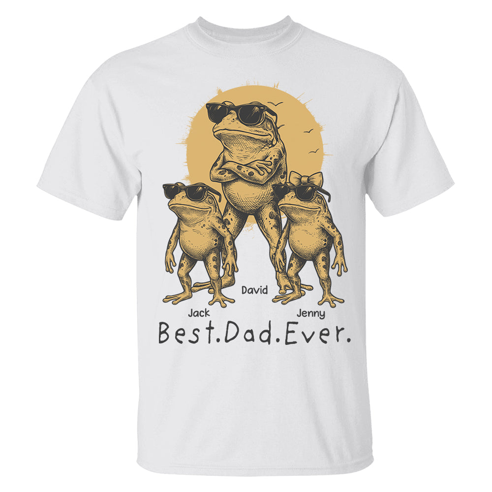 Best Dad Ever Dad Frog, Personalized T-Shirt Father Day, Gifts for Dad Husband, Funny Papa Tshirt Cool Daddy Frog Tee MI209 Hv01
