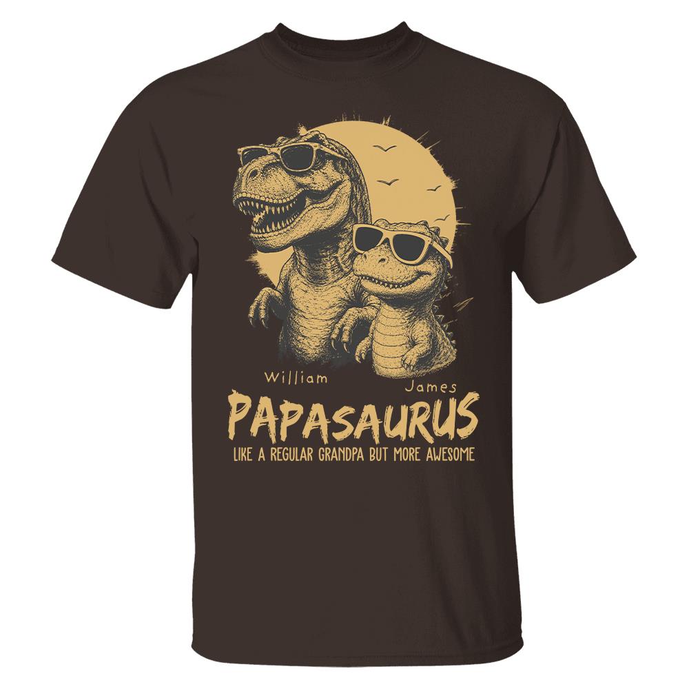 Personalized Grandpasaurus Shirt with Custom Kids Names, Funny Grandpa Family T Shirt for Papa Daddy, Father's Day Birthday Gift Hv01
