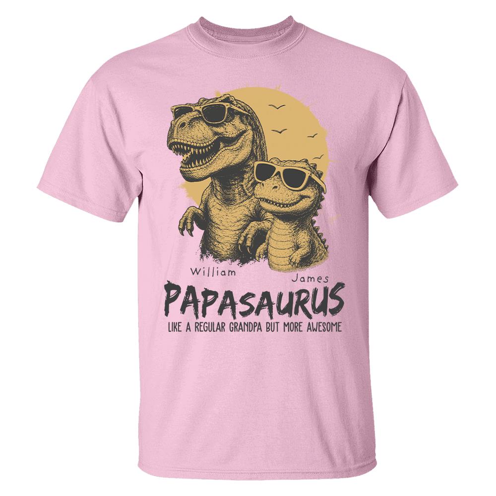 Personalized Grandpasaurus Shirt with Custom Kids Names, Funny Grandpa Family T Shirt for Papa Daddy, Father's Day Birthday Gift Hv01