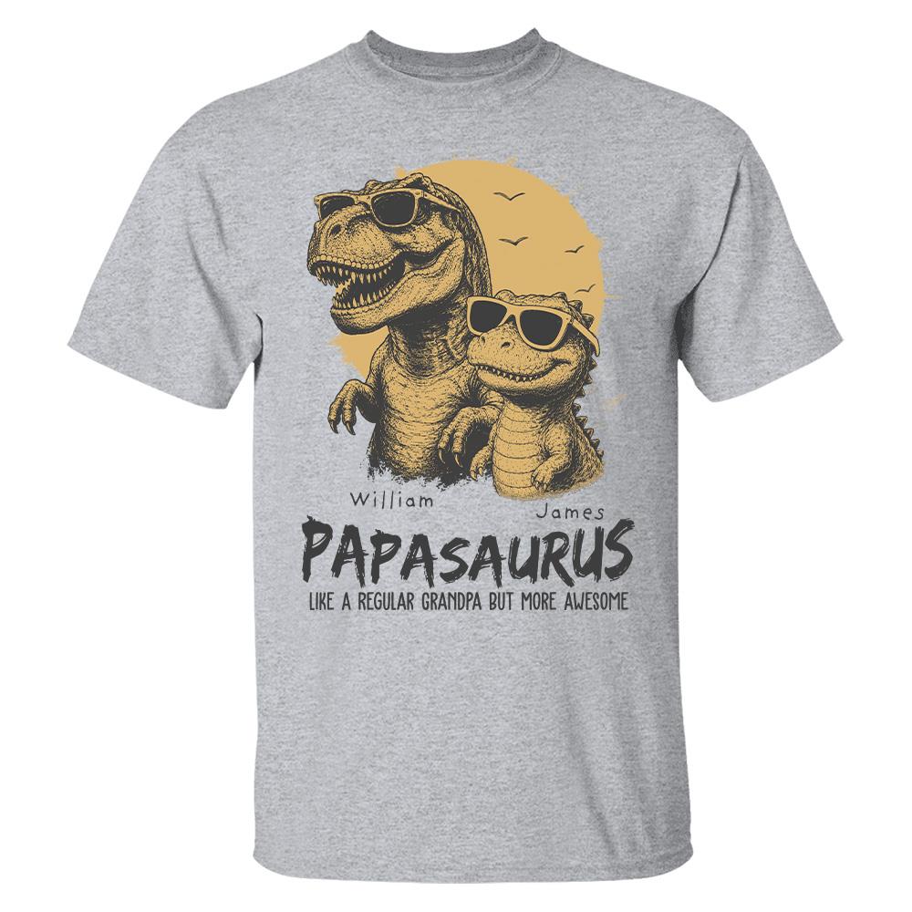 Personalized Grandpasaurus Shirt with Custom Kids Names, Funny Grandpa Family T Shirt for Papa Daddy, Father's Day Birthday Gift Hv01