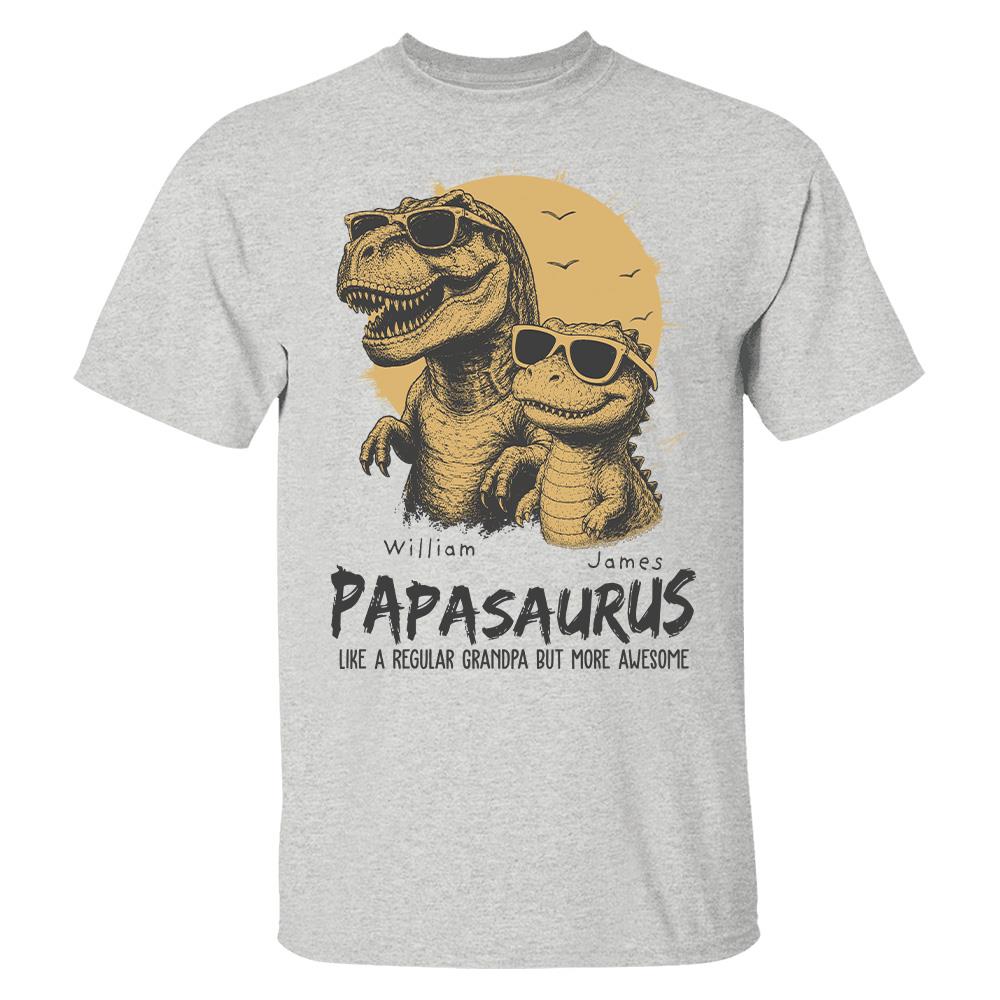 Personalized Grandpasaurus Shirt with Custom Kids Names, Funny Grandpa Family T Shirt for Papa Daddy, Father's Day Birthday Gift Hv01