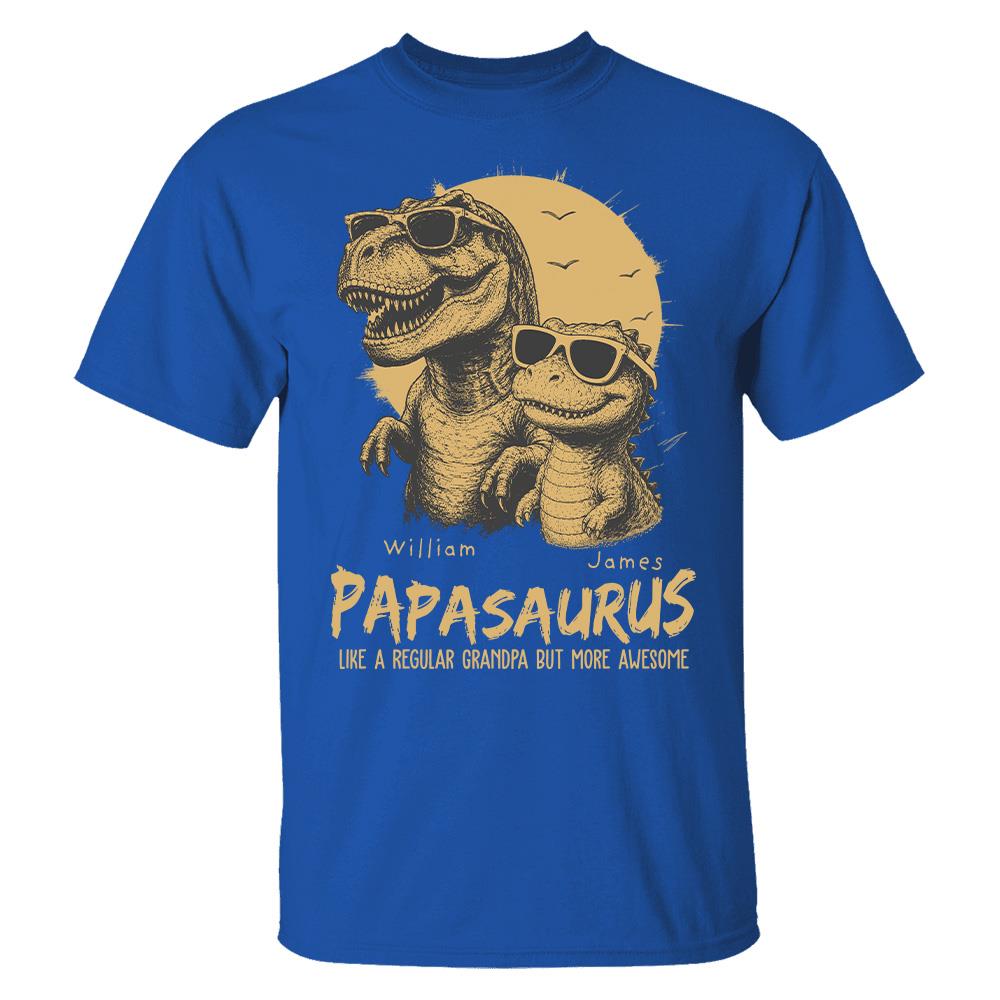 Personalized Grandpasaurus Shirt with Custom Kids Names, Funny Grandpa Family T Shirt for Papa Daddy, Father's Day Birthday Gift Hv01