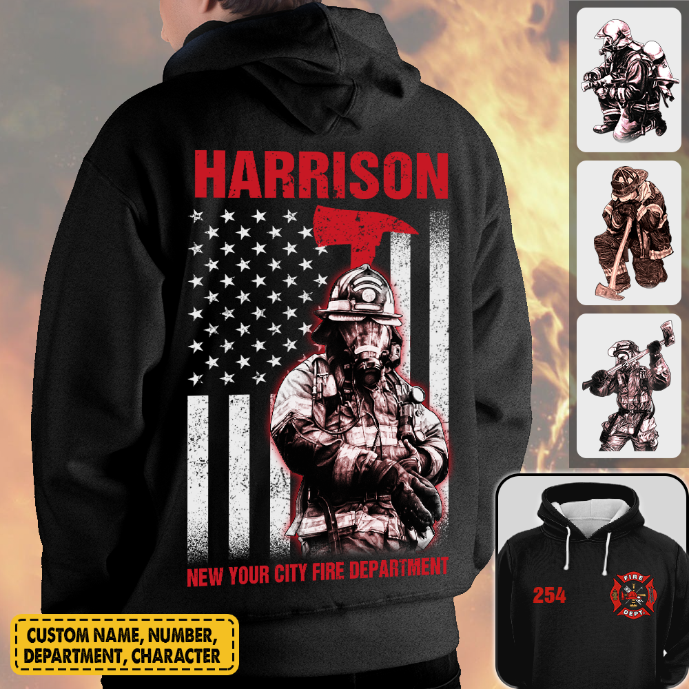 Personalized Firefighter Shirts Custom Name and Number Fireman All Over Print Shirt K1702 Trhn