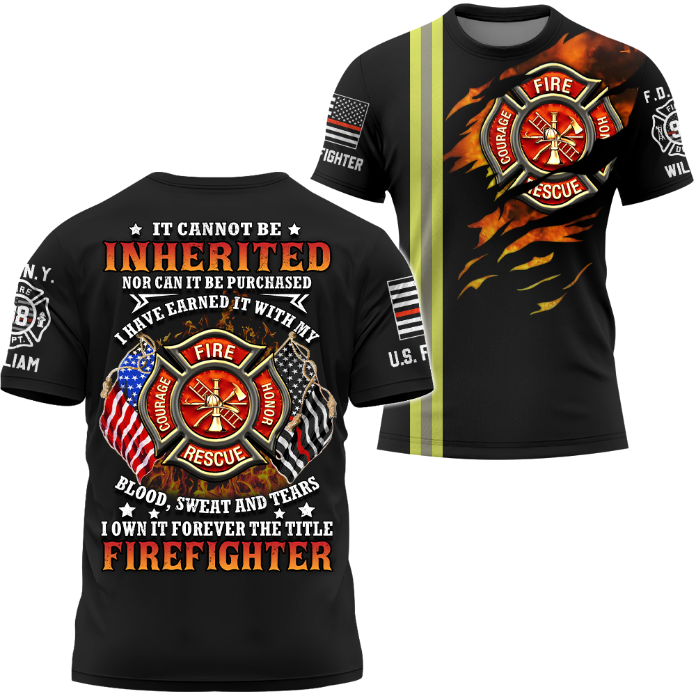 Personalized All Over Print Firefighter Shirt Gifts For Fireman Retired Fireman K1702 Trhn