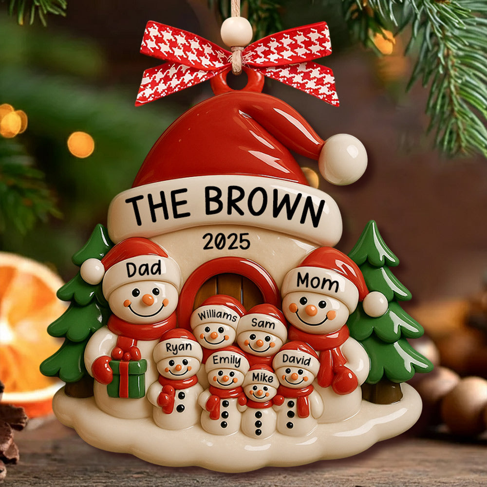 Personalized Snowman Ornament, Acrylic Family Christmas Tree Decor, Holiday Keepsake, Christmas Decor, Xmas Gift Li29