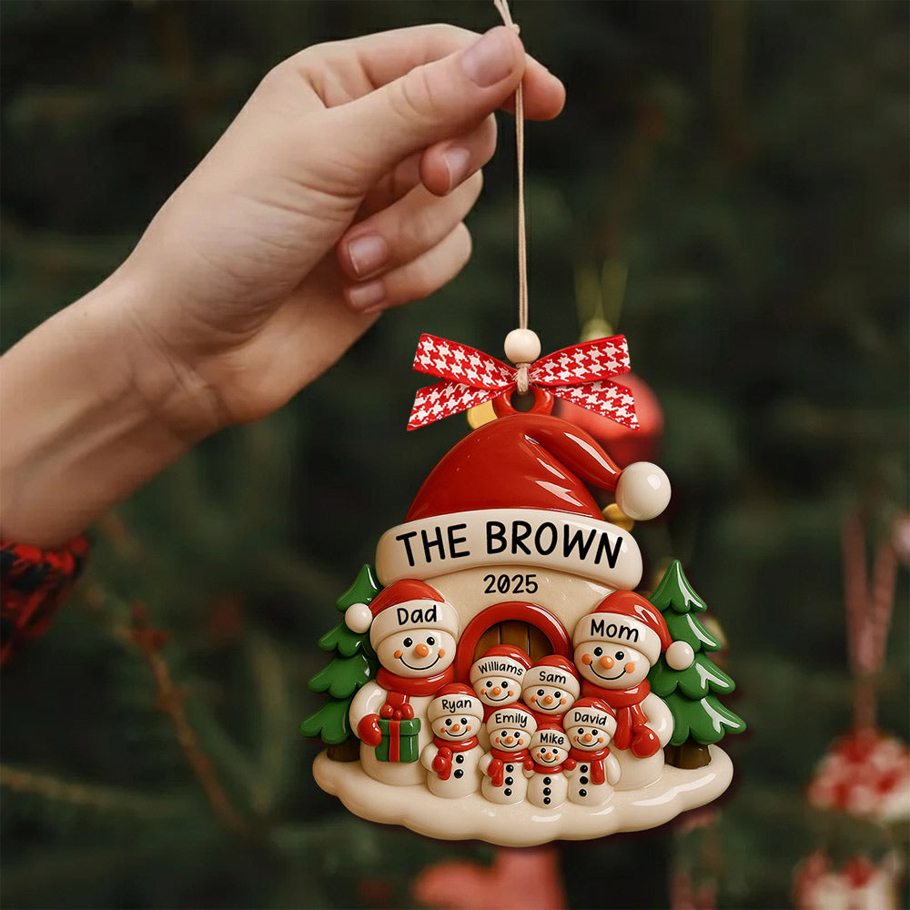 Personalized Snowman Ornament, Acrylic Family Christmas Tree Decor, Holiday Keepsake, Christmas Decor, Xmas Gift Li29