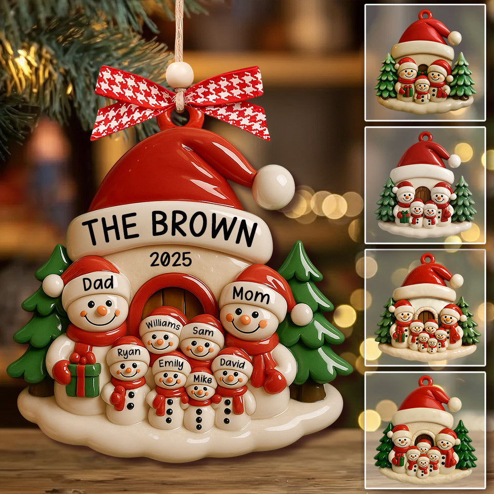 Personalized Snowman Ornament, Acrylic Family Christmas Tree Decor, Holiday Keepsake, Christmas Decor, Xmas Gift Li29
