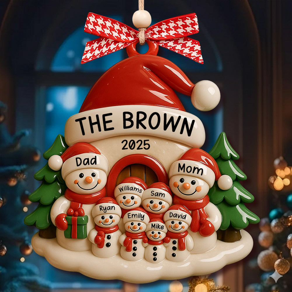 Personalized Snowman Ornament, Acrylic Family Christmas Tree Decor, Holiday Keepsake, Christmas Decor, Xmas Gift Li29