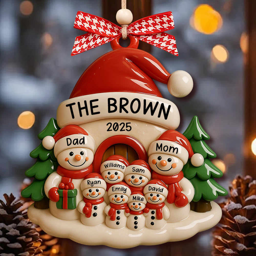 Personalized Snowman Ornament, Acrylic Family Christmas Tree Decor, Holiday Keepsake, Christmas Decor, Xmas Gift Li29