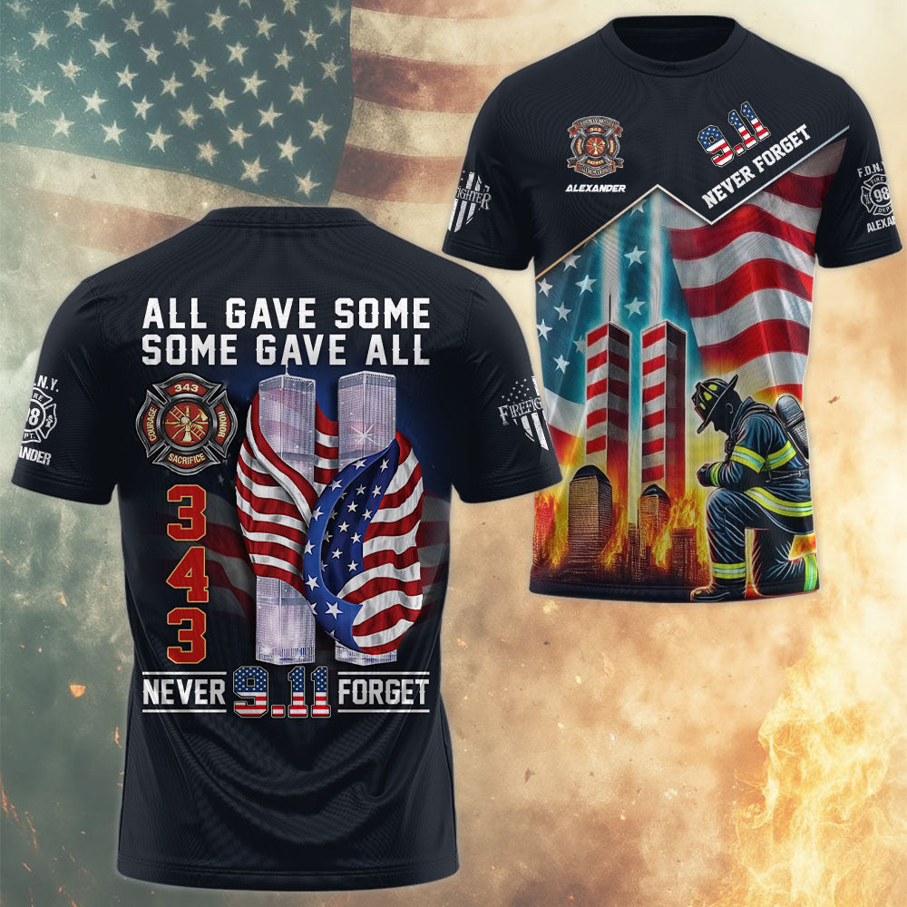 Custom Name Firefighter Shirt, Firefighter Memorial Shirt, Personalized All Over Print Shirt For Firefighter T1807 Pt99