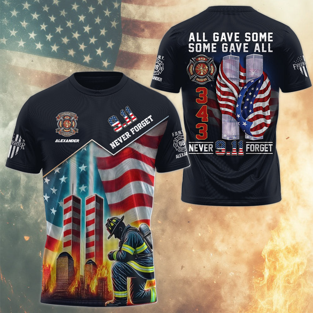 Custom Name Firefighter Shirt, Firefighter Memorial Shirt, Personalized All Over Print Shirt For Firefighter T1807 Pt99