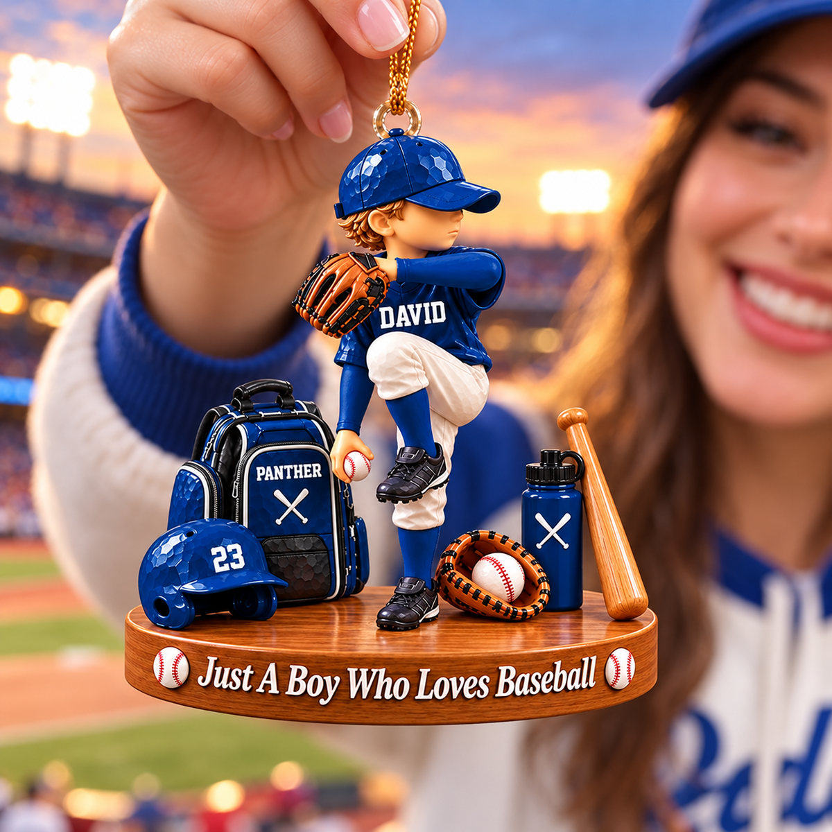 Just A Boy Who Loves Baseball, Personalized Baseball Ornament, Custom Player Name Gift, Gift For Baseball Players Na02 Pt99