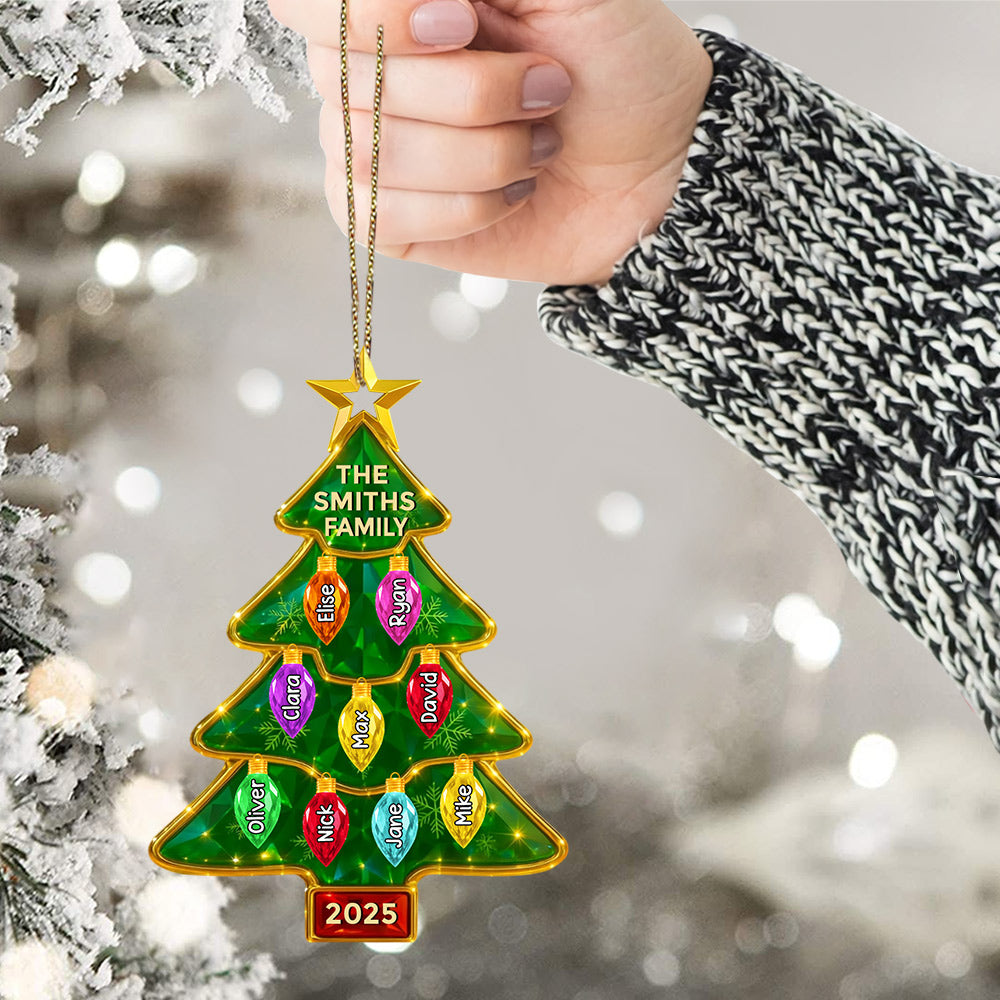 Family Light Up Christmas Tree Ornament Personalized Gifts For Family Tu24