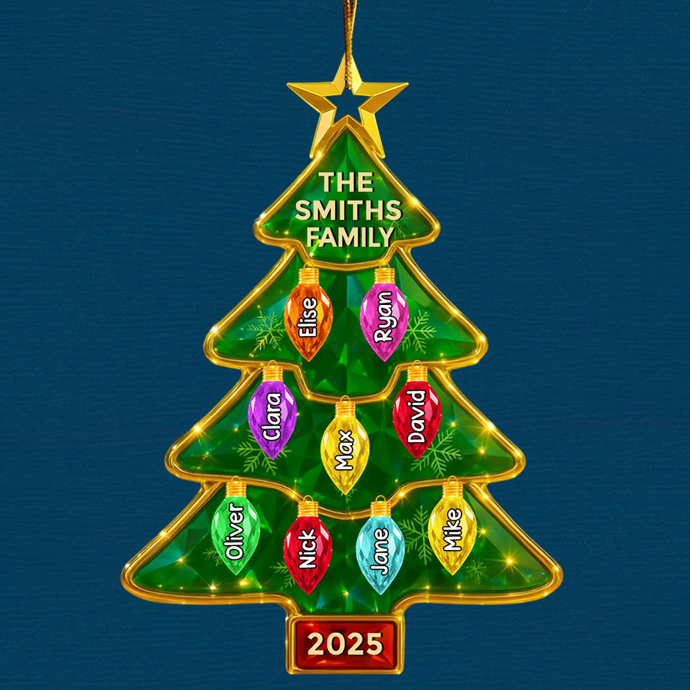 Family Light Up Christmas Tree Ornament Personalized Gifts For Family Tu24