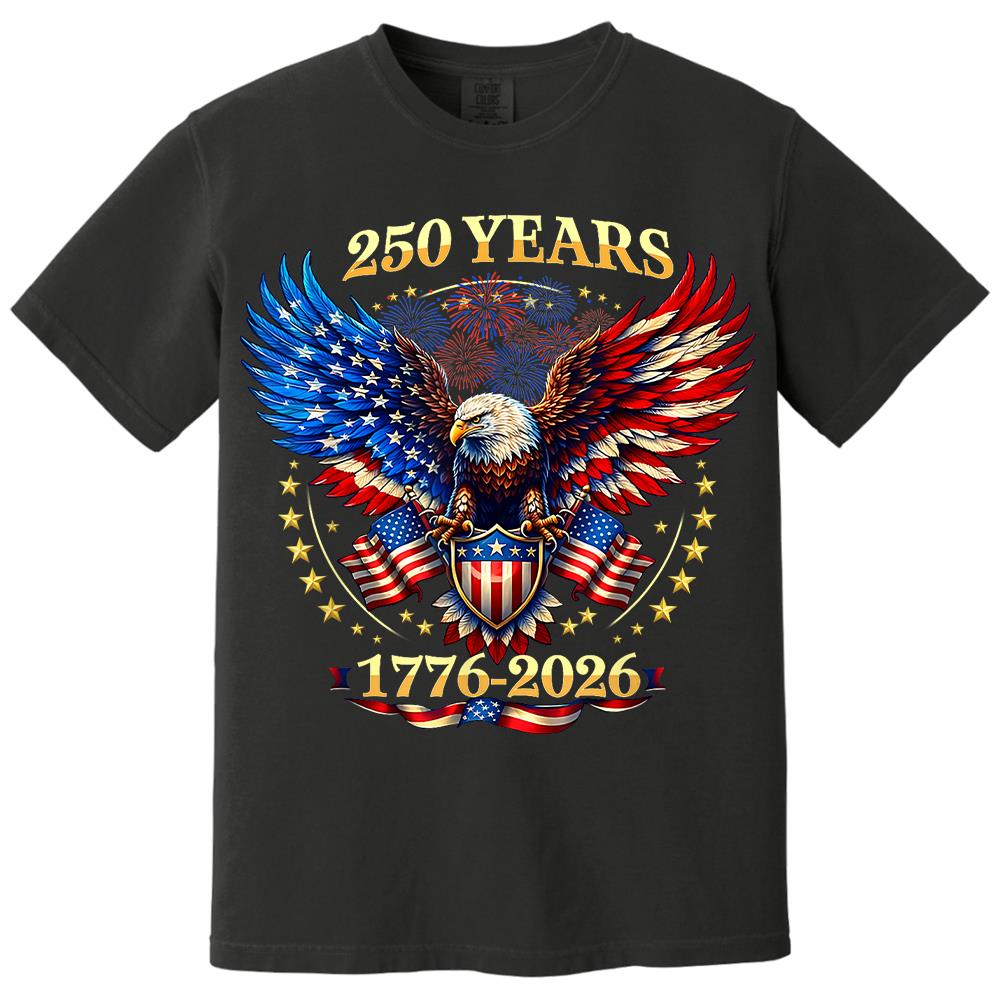 USA 250 Years Anniversary T-Shirt, 4th of July Independence Day Patriotic Tee Hv01