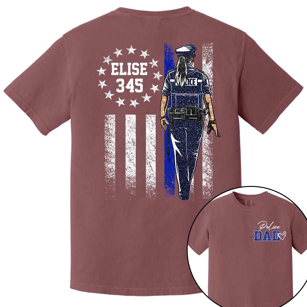 Proud Police Dad Shirt – Custom Name Gift For Dad Of Police Officer, Father's Day Tee Na02 Nh00