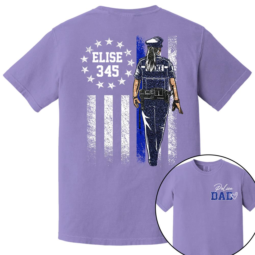 Proud Police Dad Shirt – Custom Name Gift For Dad Of Police Officer, Father's Day Tee Na02 Nh00