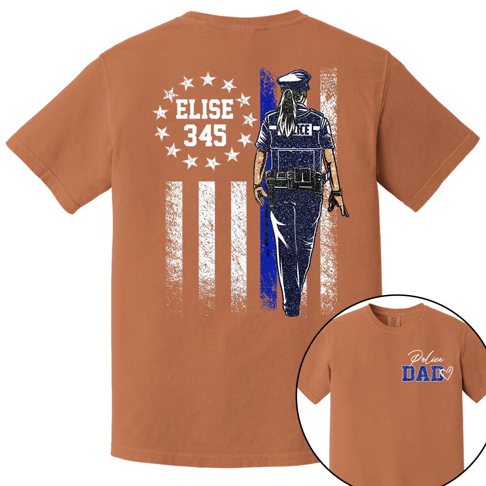 Proud Police Dad Shirt – Custom Name Gift For Dad Of Police Officer, Father's Day Tee Na02 Nh00