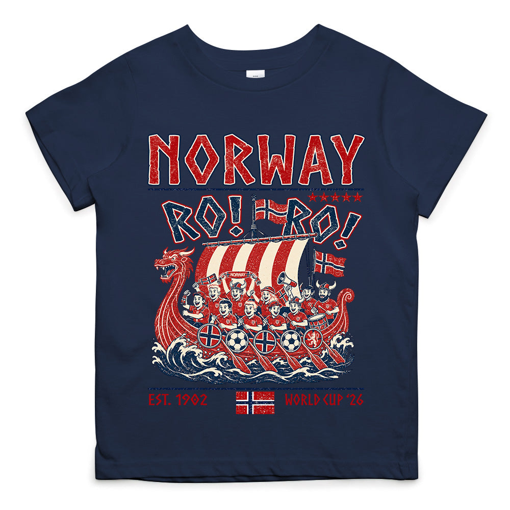 Ro Ro Norway Soccer Shirt – Viking Ship Soccer Fan Tee - Norway Team Soccer 2026 Hv01