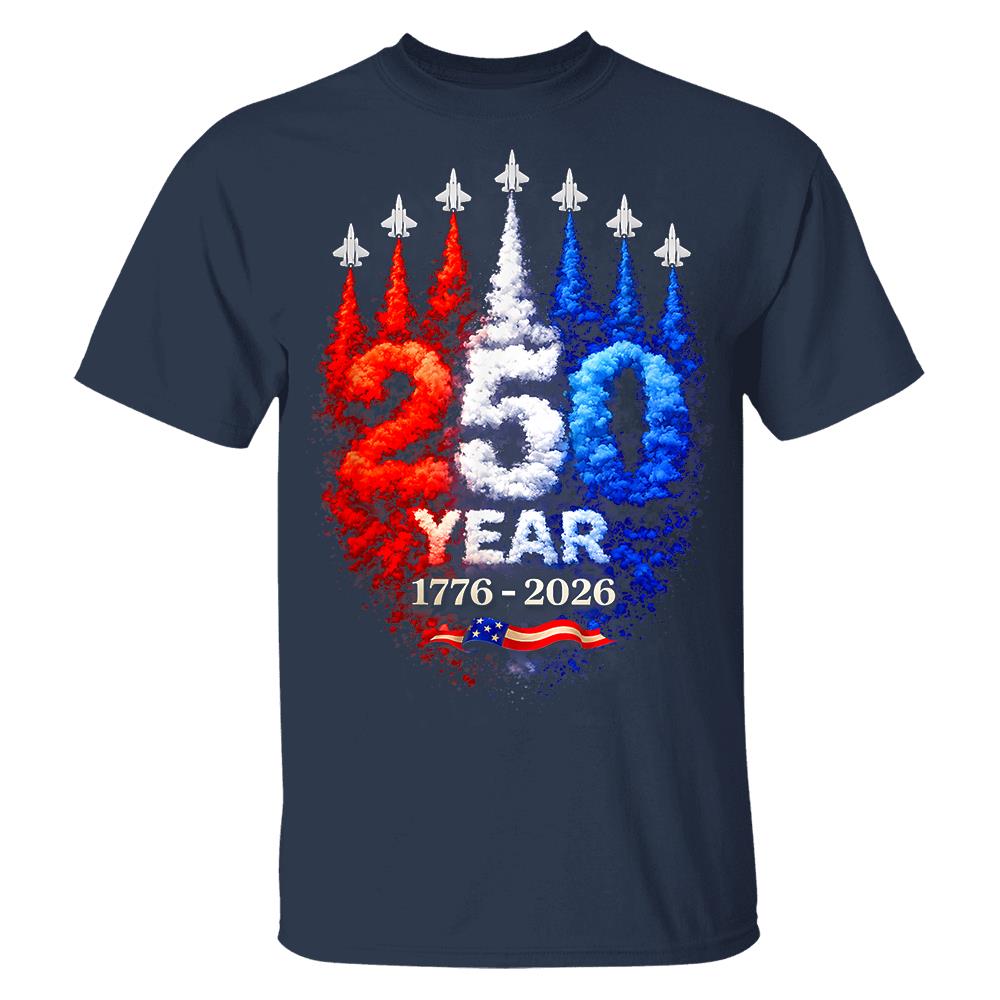 USA 250th Anniversary Patriotic T-Shirt, America 250 Years Fourth of July Tee Hv01